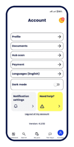Zippd App - user account page